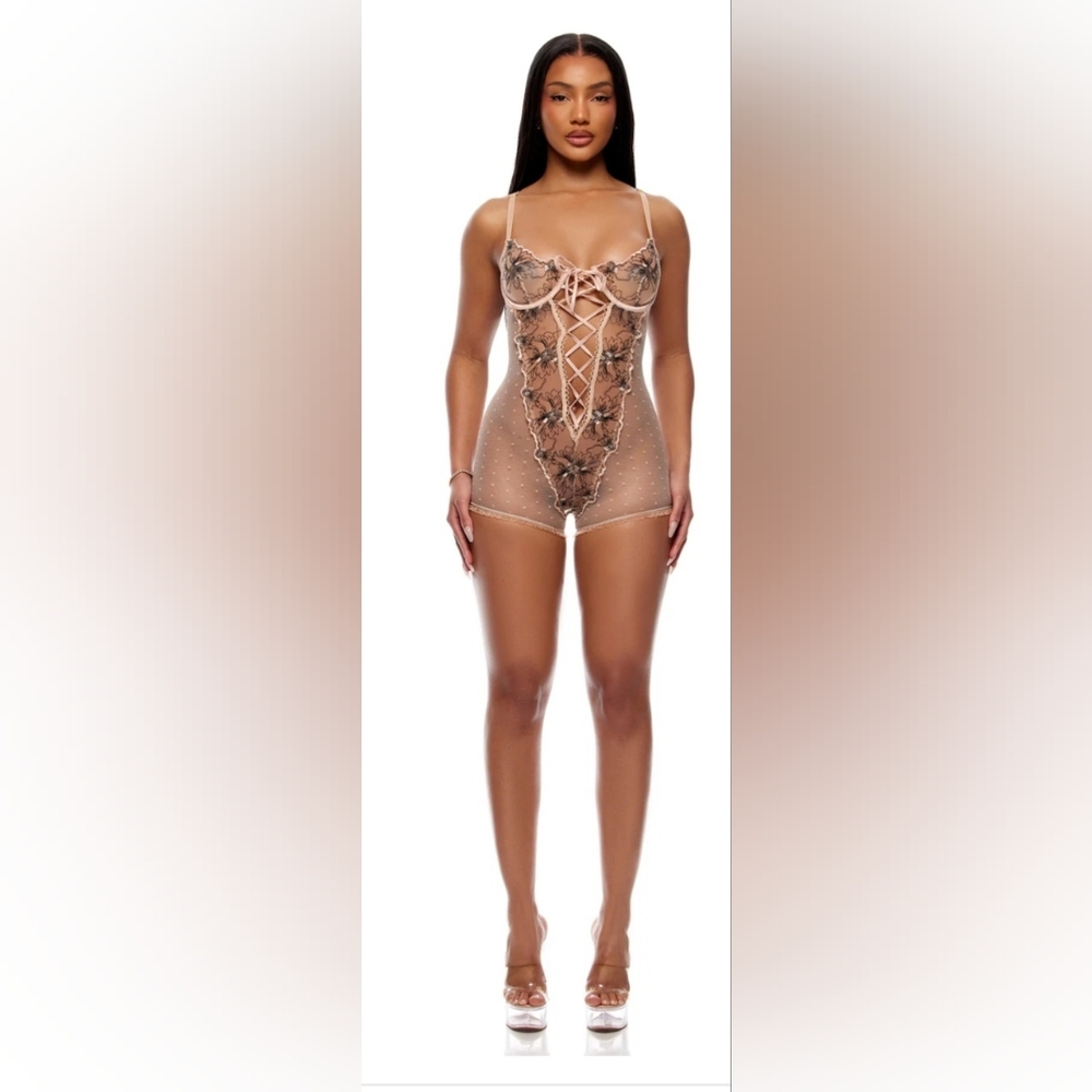 Just Peachy Embroidered Romper